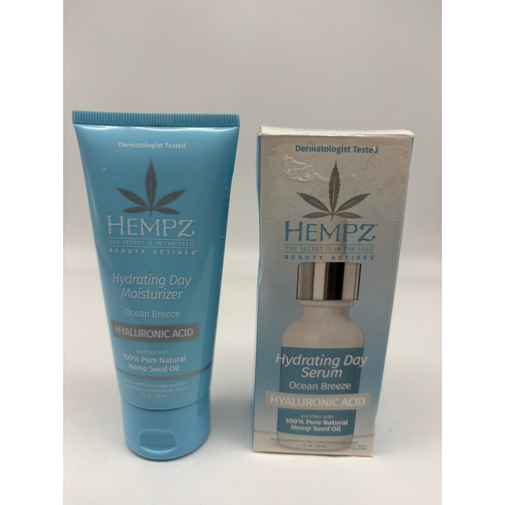 Hempz Hydrating Day Moisturizer & Serum Set Ocean Breeze Hyaluronic